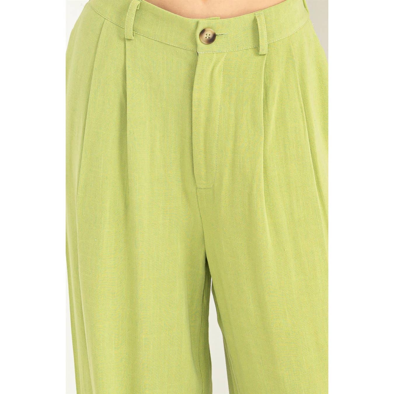 DZ23C786-RELAX FIT HIGH WAISTED TROUSERS: PALE OLIVE / S - Storm and Sky Shoppe