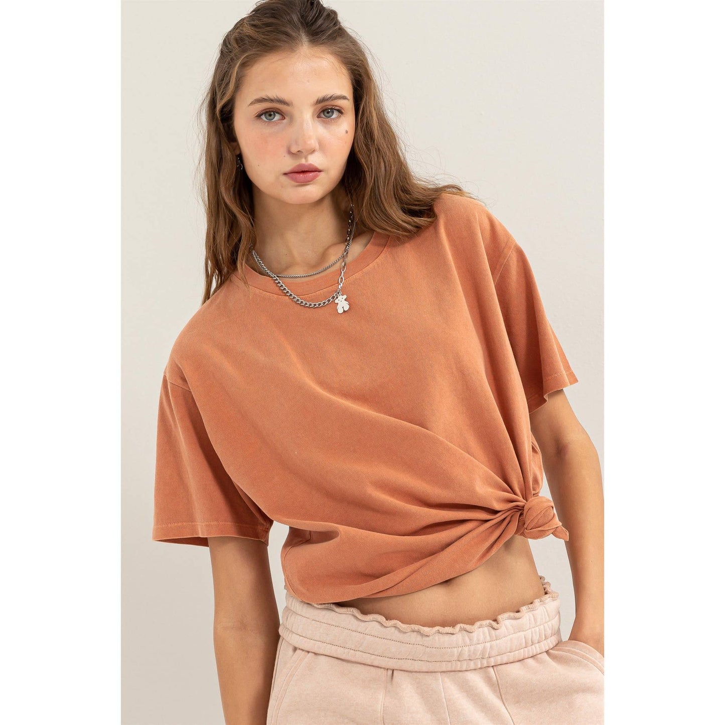 DZ24A876-SHORT SLEEVE T SHIRT: L / BAKED CLAY - Storm and Sky Shoppe