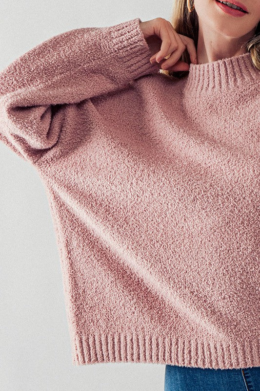 Fleece Rib Knit Sweater - Storm and Sky Shoppe - Urban Daizy