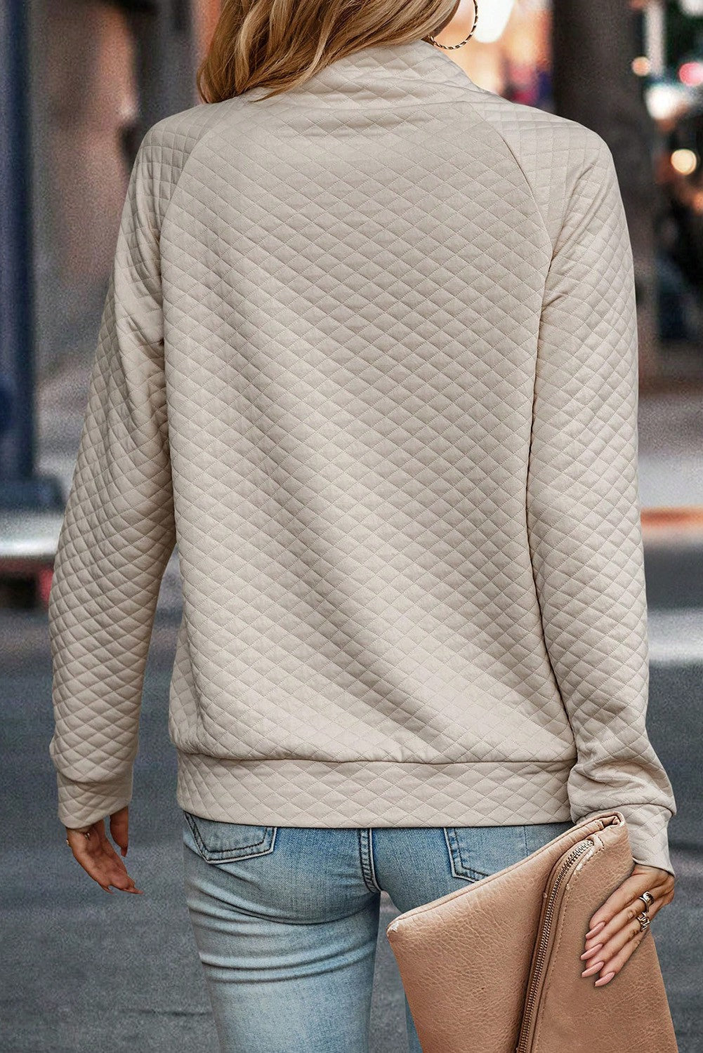 Quilted Buttoned Pullover - Storm and Sky Shoppe