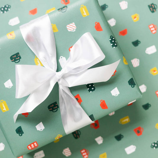 Holiday Coffee Mugs Wrapping Paper Roll - Storm and Sky Shoppe - Joy Paper Co.