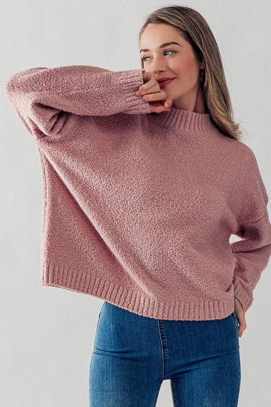 Fleece Rib Knit Sweater - Storm and Sky Shoppe - Urban Daizy
