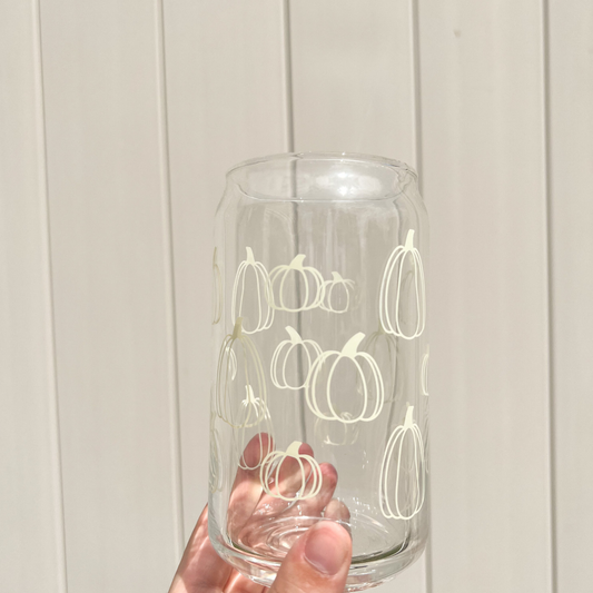 Cream Pumpkin Glass Cup - Storm and Sky Shoppe