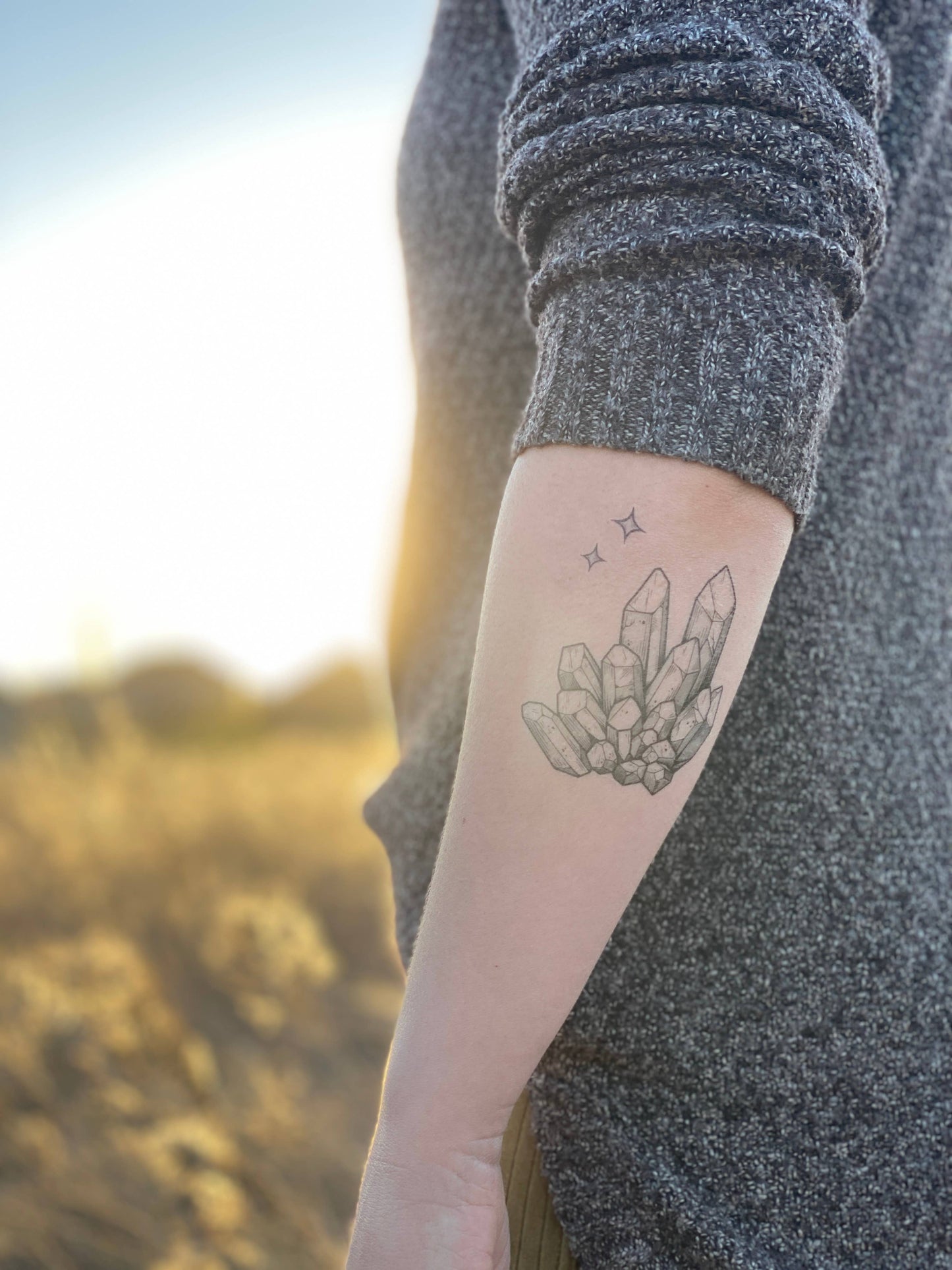 Crystal Quartz Temporary Tattoo: 1-Pack - Storm and Sky Shoppe
