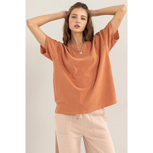 DZ24A876-SHORT SLEEVE T SHIRT: L / BAKED CLAY - Storm and Sky Shoppe