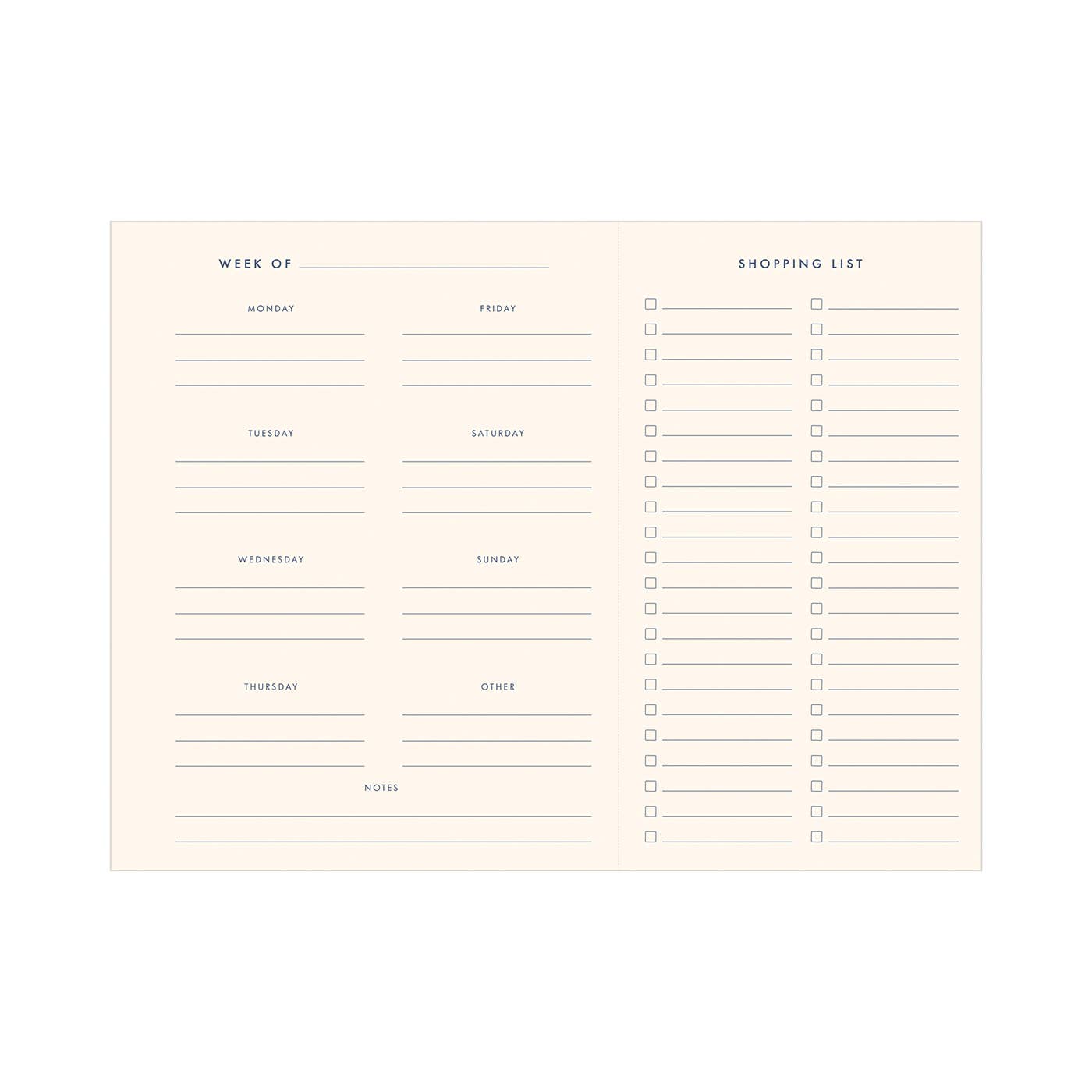 Retro Weekly Meal Planner - Storm and Sky Shoppe - Ruff House Print Shop