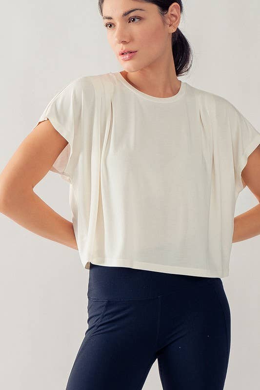 CAP SLEEVES CASUAL SOFT TEE: WHIP CREAM / S-2/M-2/L-2 - Storm and Sky Shoppe