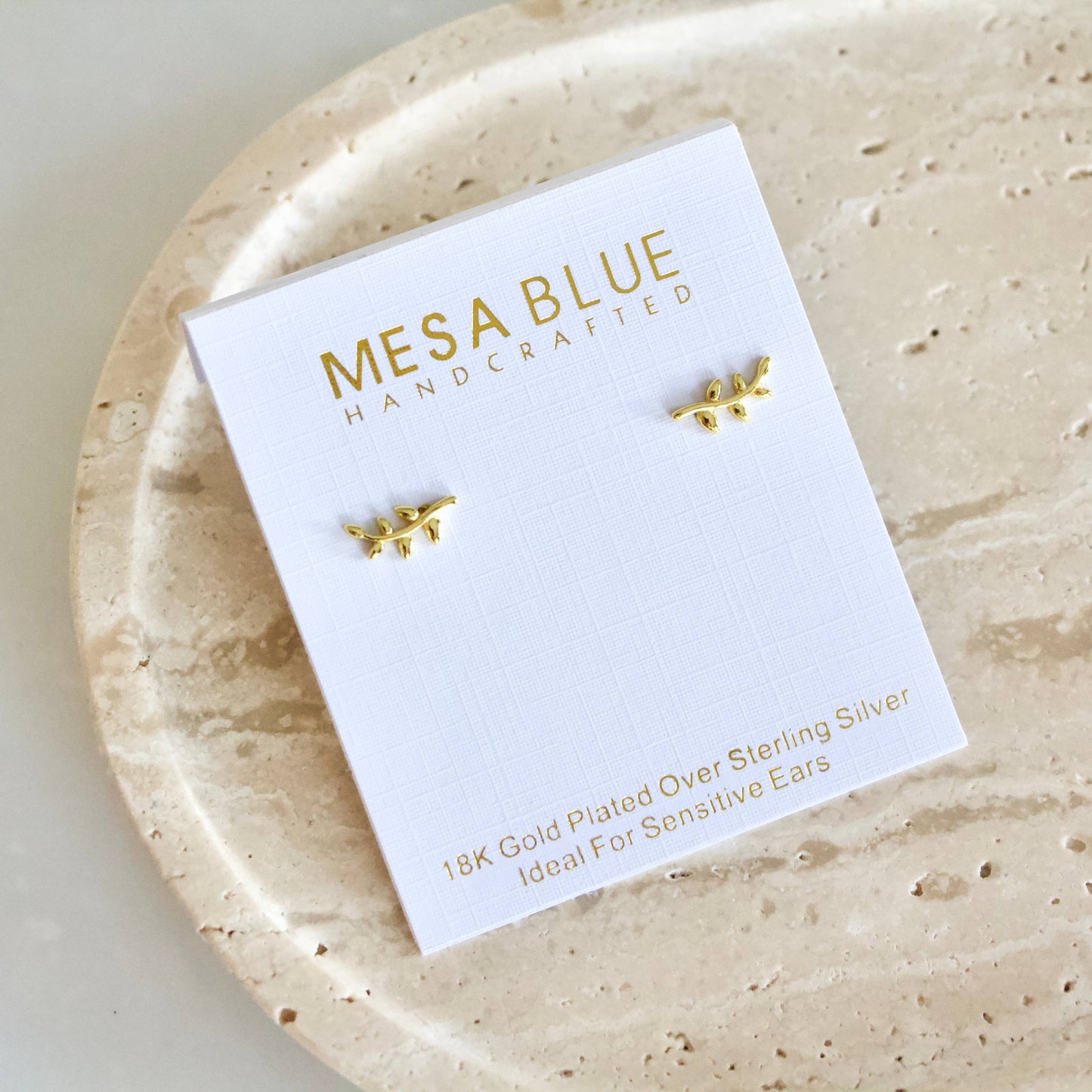 Dainty Olive Branch Earrings - Storm and Sky Shoppe