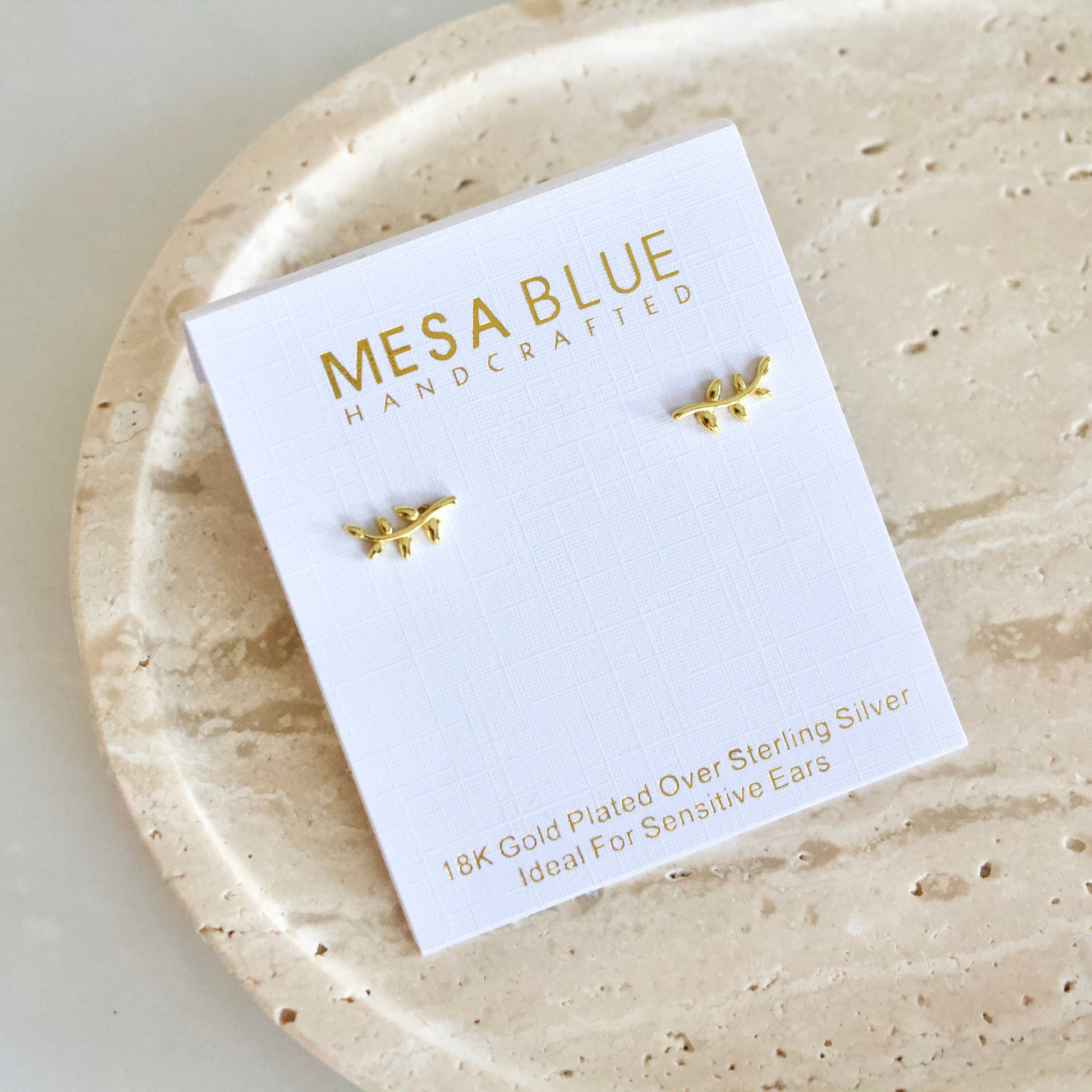 Dainty Olive Branch Earrings - Storm and Sky Shoppe