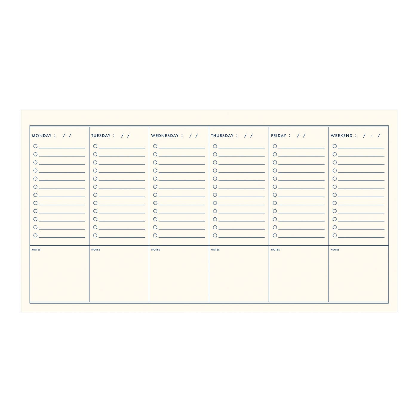 To Do Simple Undated Weekly Planner - Storm and Sky Shoppe - Ruff House Print Shop