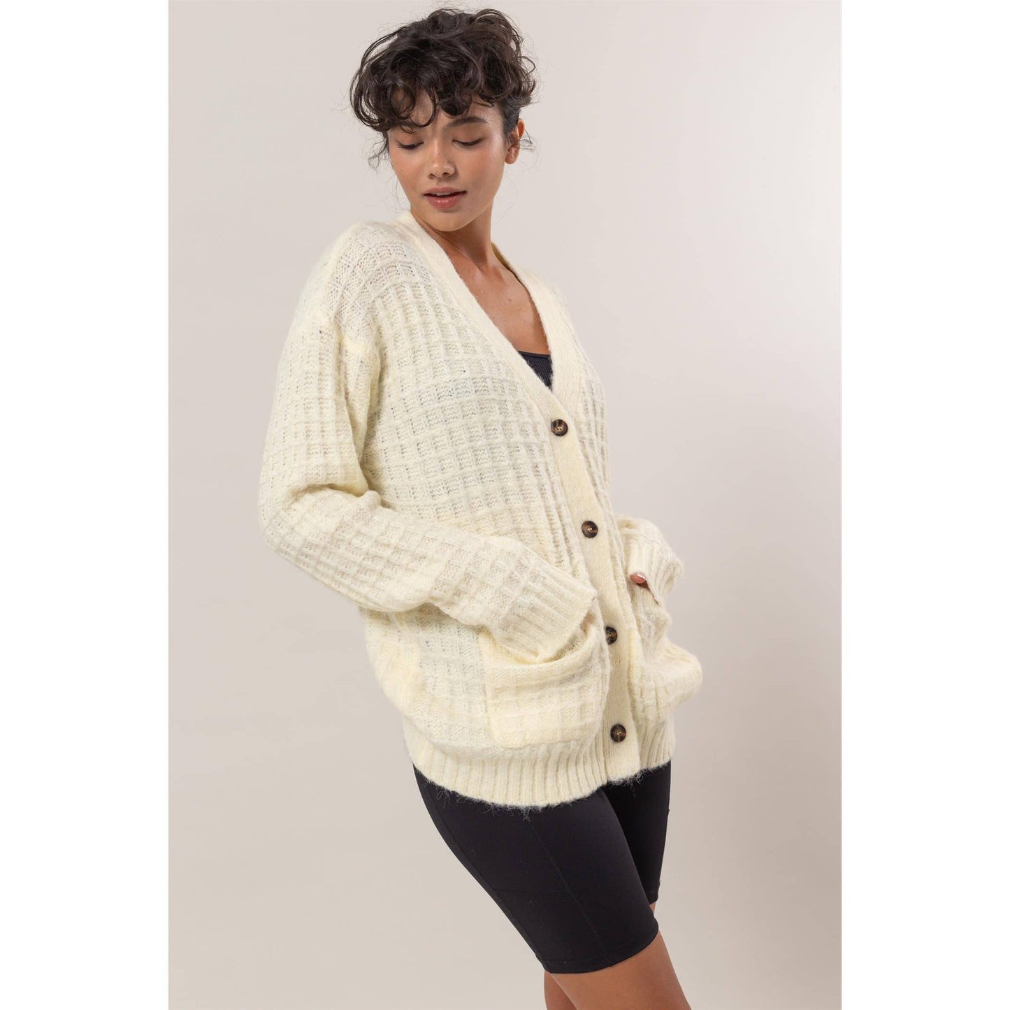 Waffle Knit Cardigan Sweater - Storm and Sky Shoppe