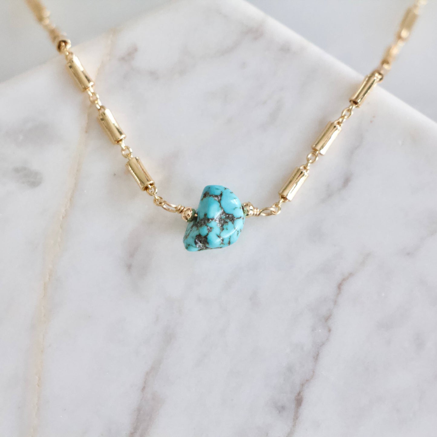 Rough Turquoise Nugget Necklace - Storm and Sky Shoppe