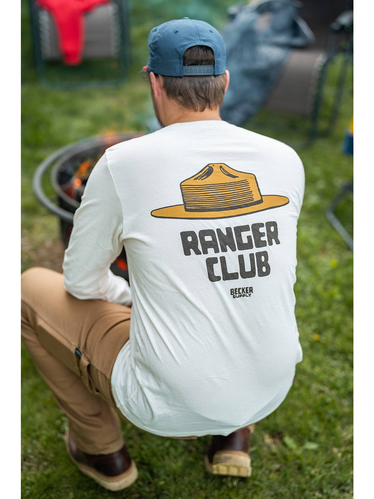 Becker Supply Co Ranger Club long sleeve tee in black, showing a fitted long sleeve shirt with a crew neckline and minimal branding.
