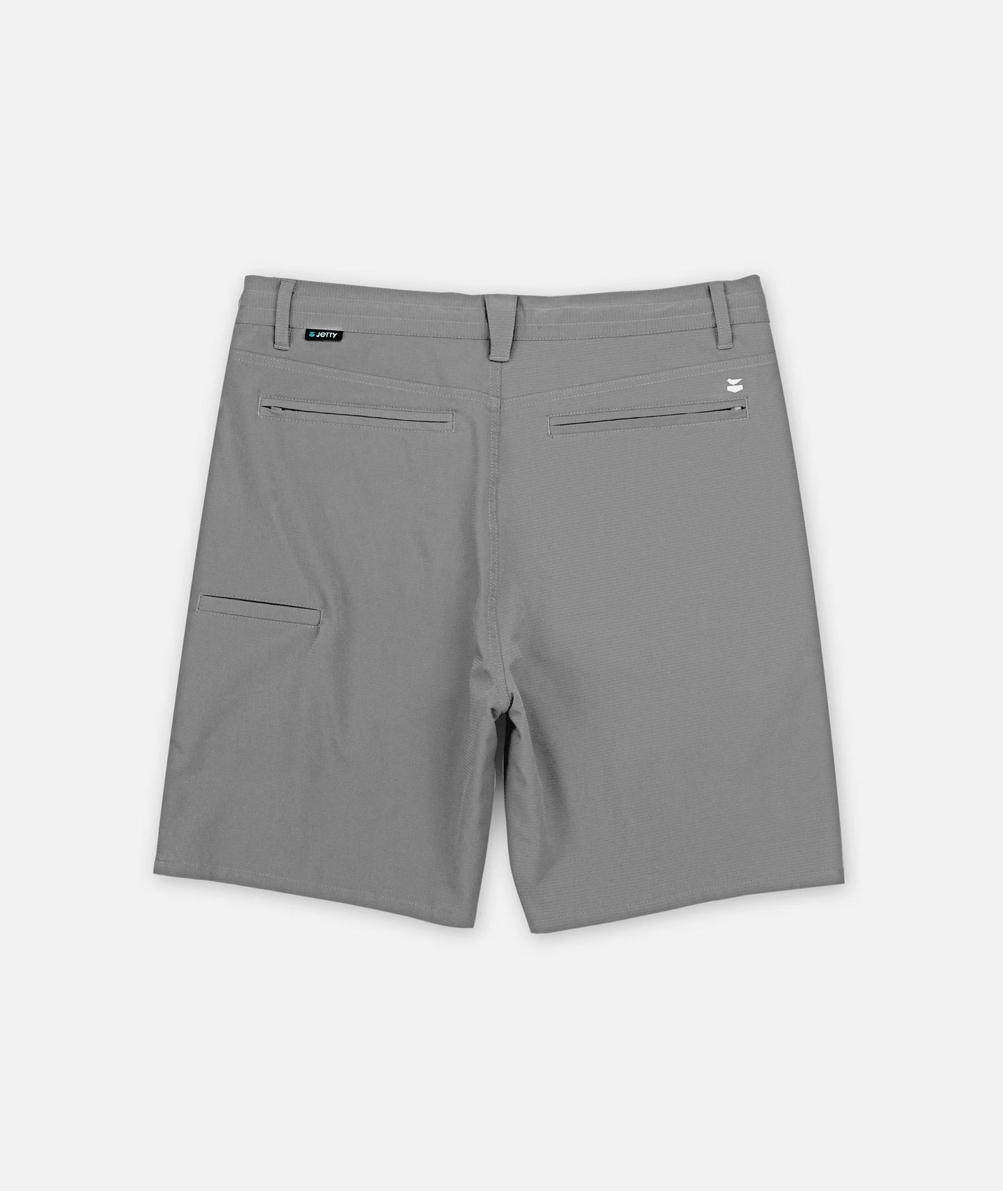 Grey Mordecai Utility Shorts by Jetty, featuring multiple pockets and casual design, suitable for outdoor and everyday wear.