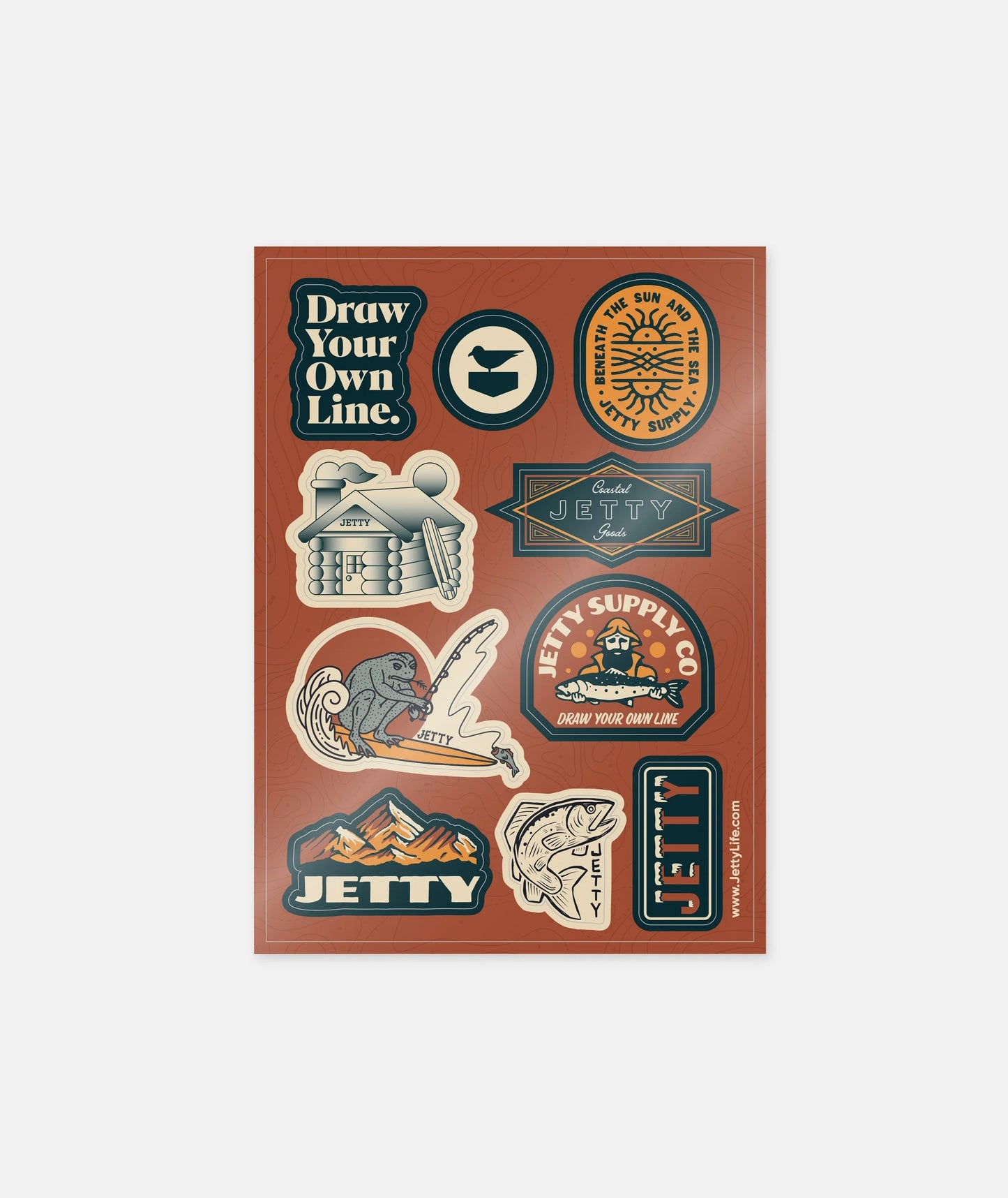 Surf & Fish Sticker Sheet - Storm and Sky Shoppe - Jetty