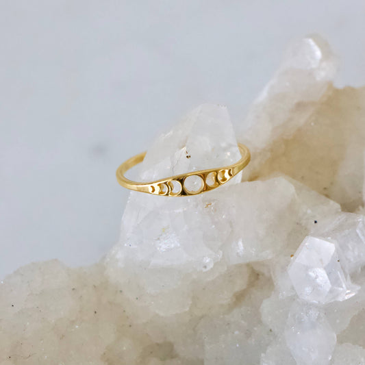 Moon Phase Ring - Tarnish Free: Cuff Ring - Storm and Sky Shoppe