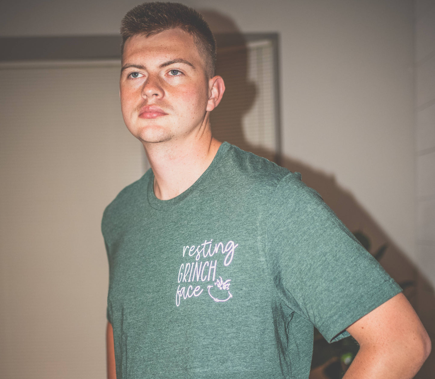 Resting Grinch Face T-Shirt: XS - Storm and Sky Shoppe - SunshineSoulMD