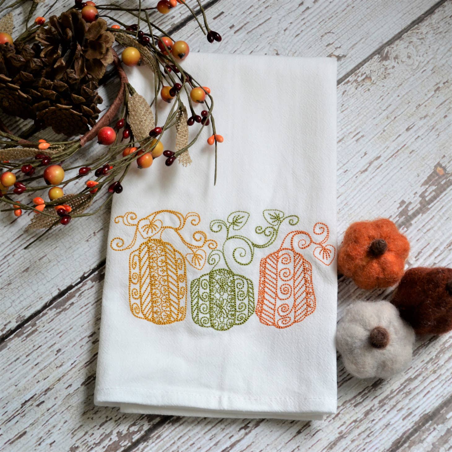 Pumpkin Tea Towel - Storm and Sky Shoppe - SewMuchMoreStore