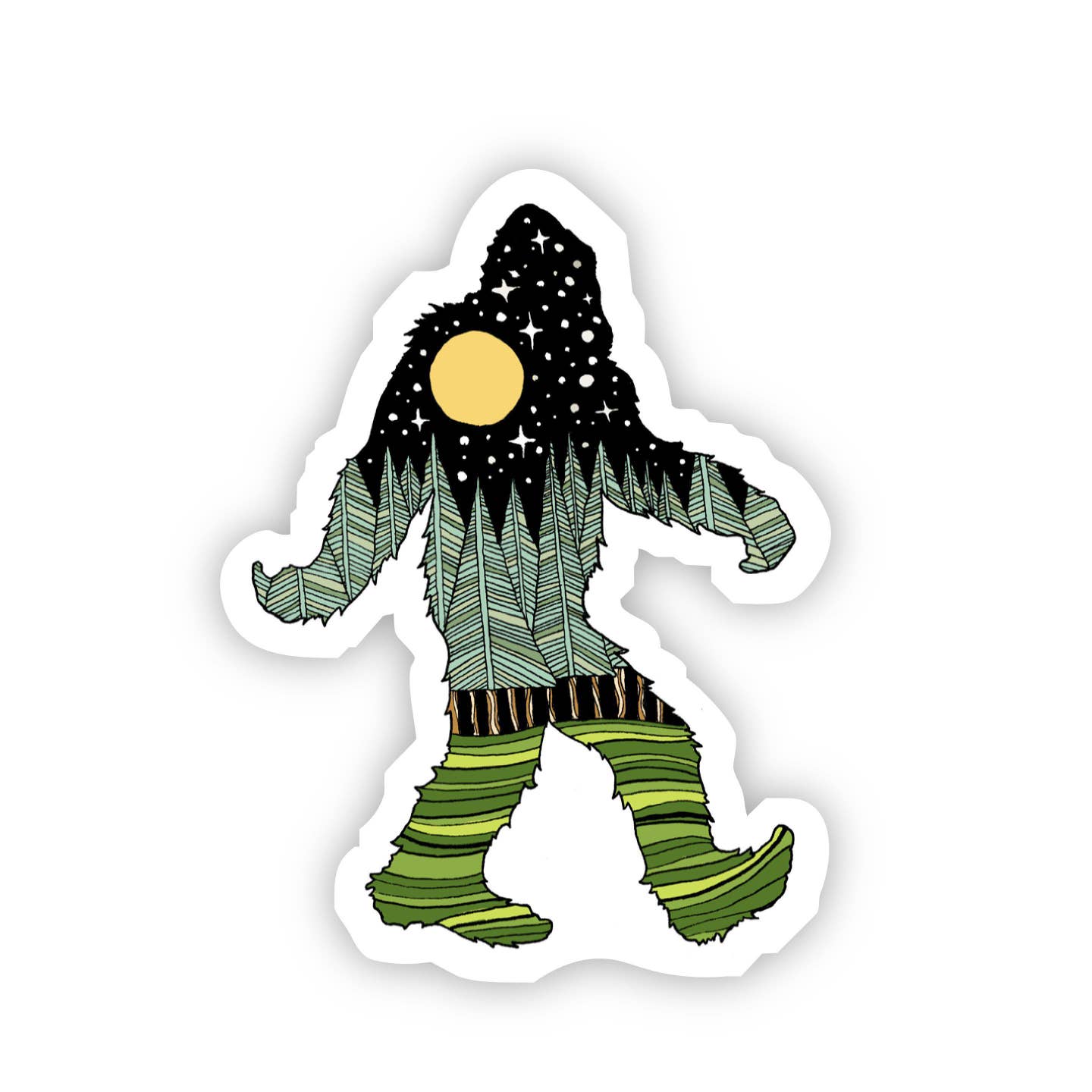 Bigfoot Nature Sticker - Storm and Sky Shoppe