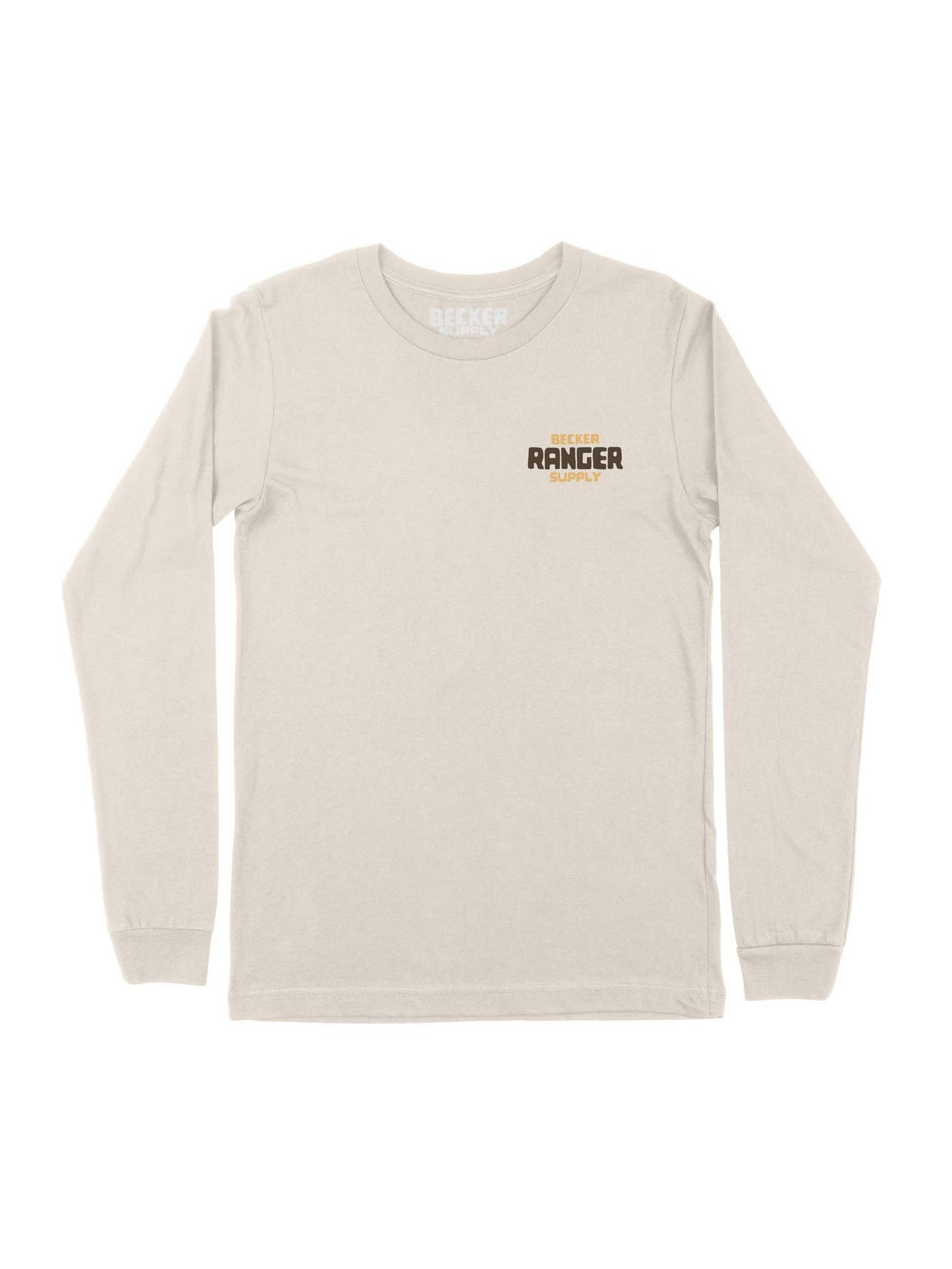 Becker Supply Co Ranger Club long sleeve tee in dark fabric, featuring a classic fit and subtle logo detail.