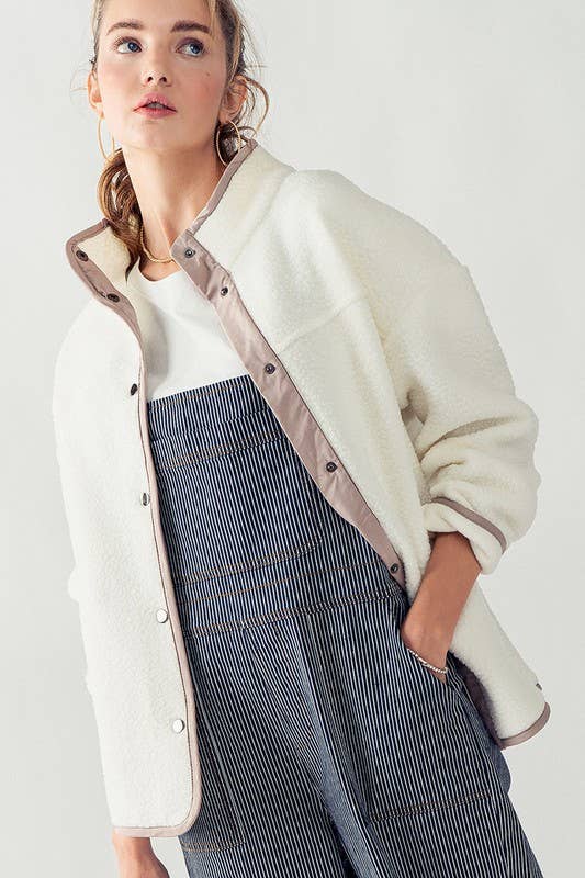 Snap Button Fleece Jacket - Storm and Sky Shoppe