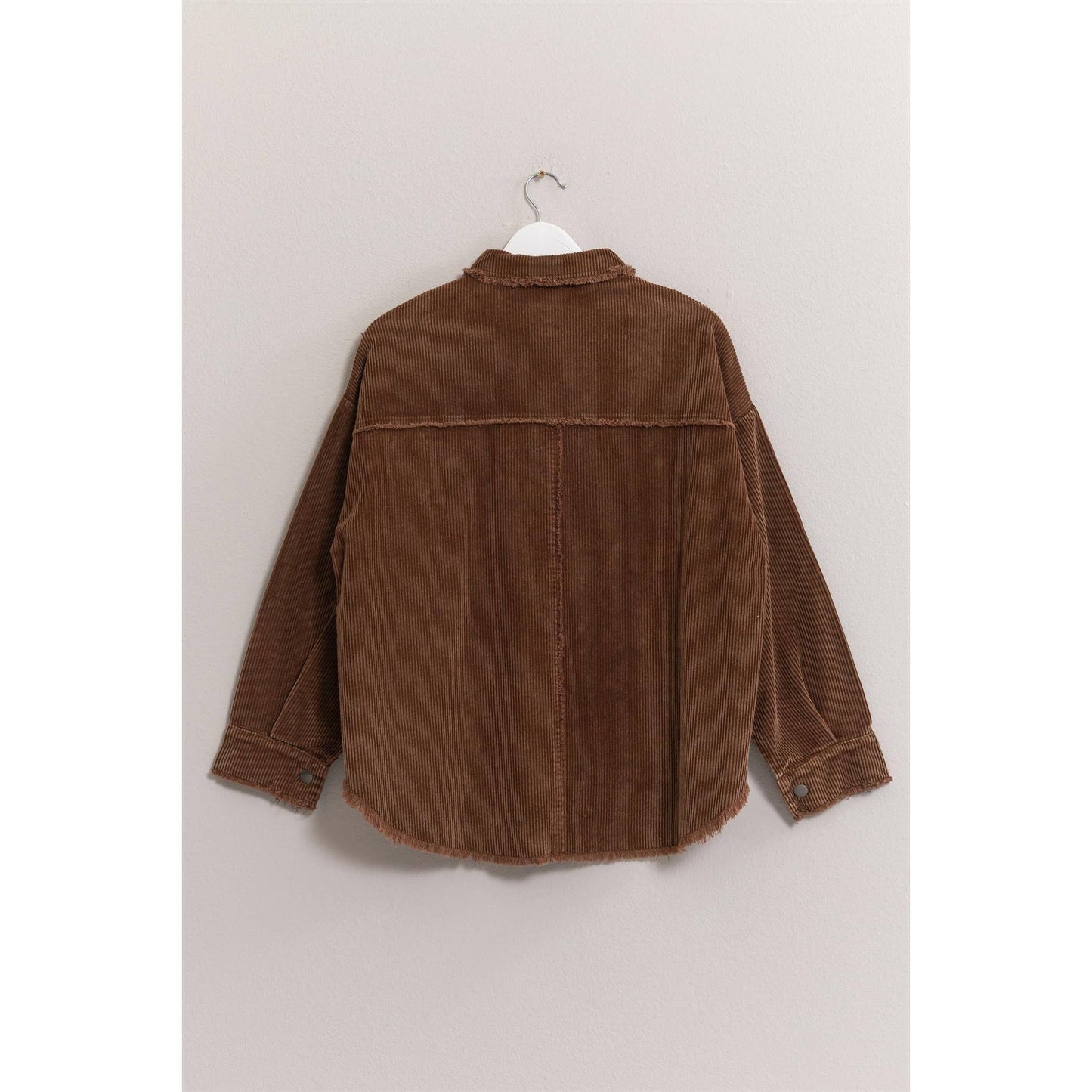 Washed Corduroy Frayed Shacket - Storm and Sky Shoppe