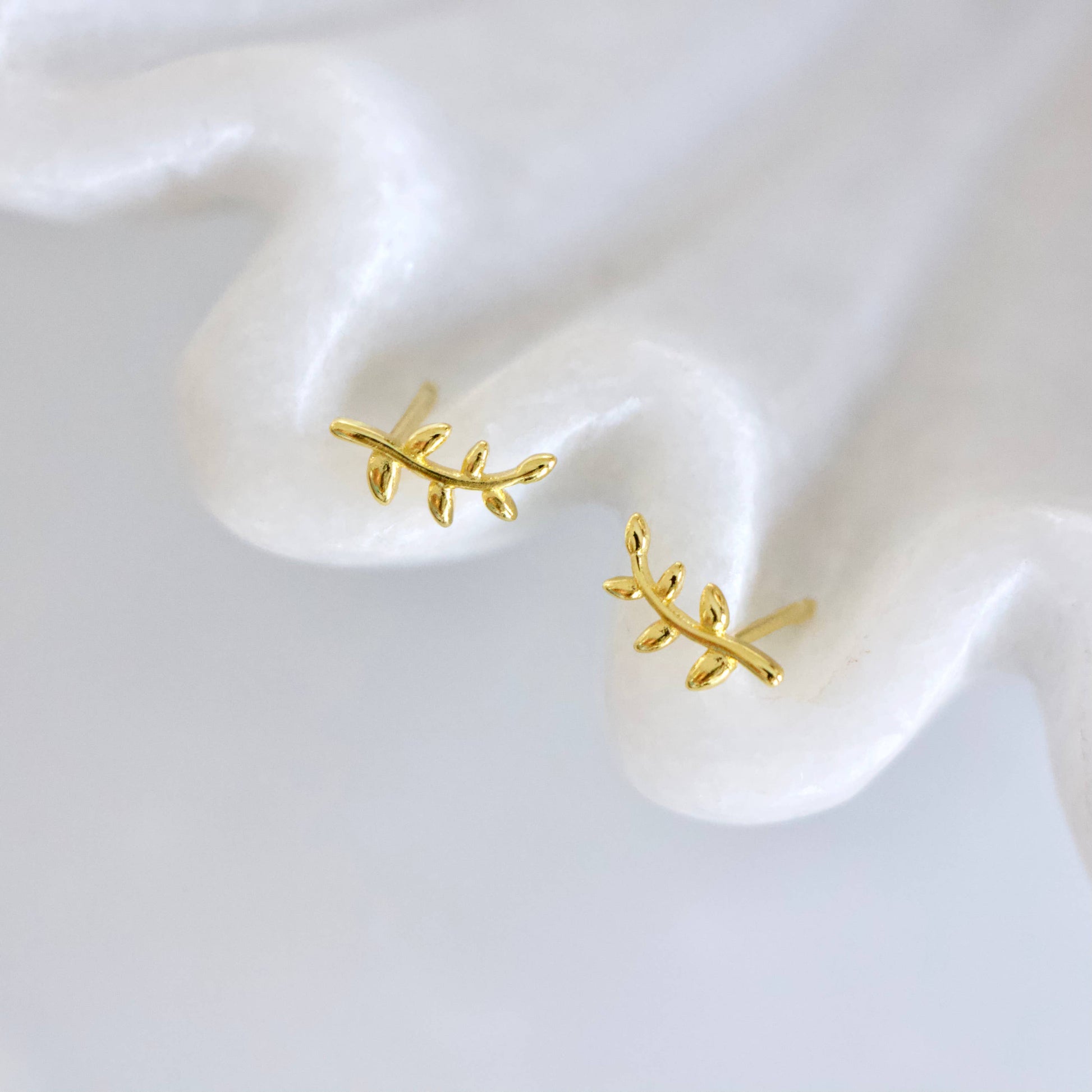 Dainty Olive Branch Earrings - Storm and Sky Shoppe