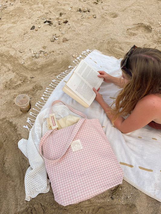 Strawberry Gingham Tote Bag - Storm and Sky Shoppe