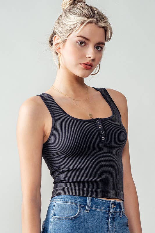 Mineral Washed Seamless Tank - Storm and Sky Shoppe