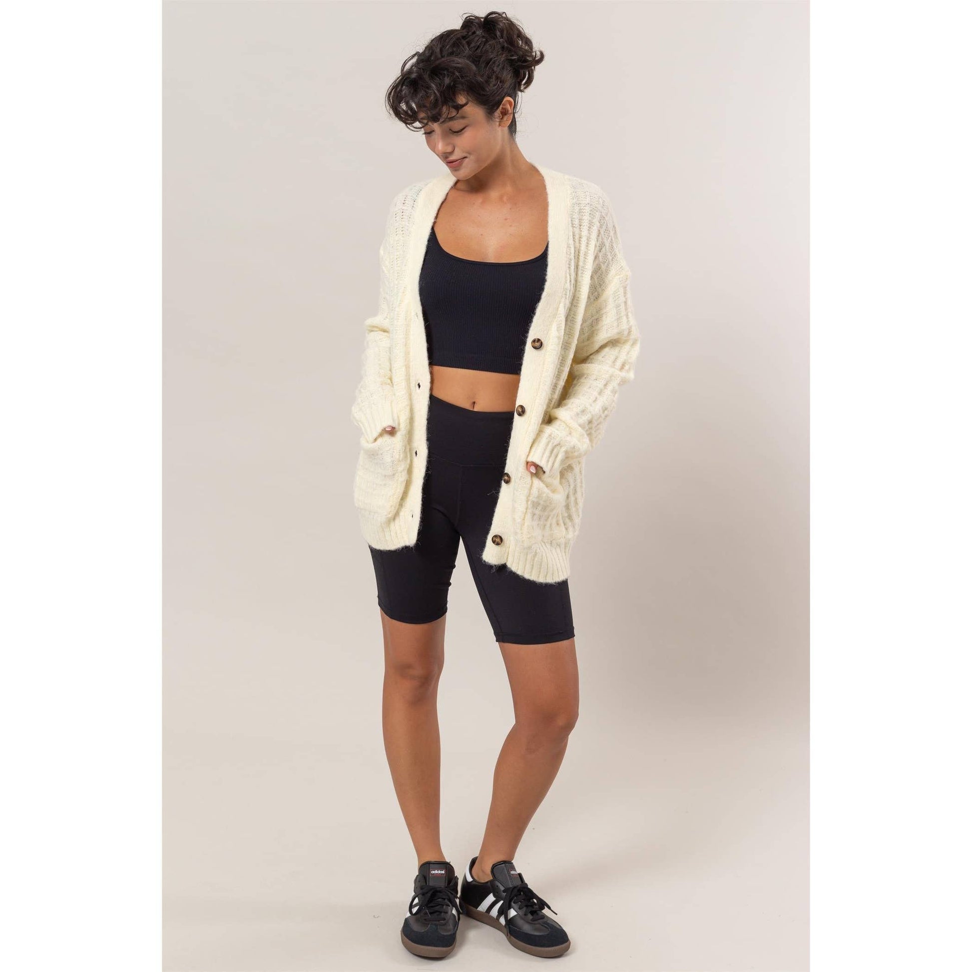 Waffle Knit Cardigan Sweater - Storm and Sky Shoppe