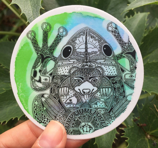 Frog Round Sticker - Storm and Sky Shoppe - EarthArt International