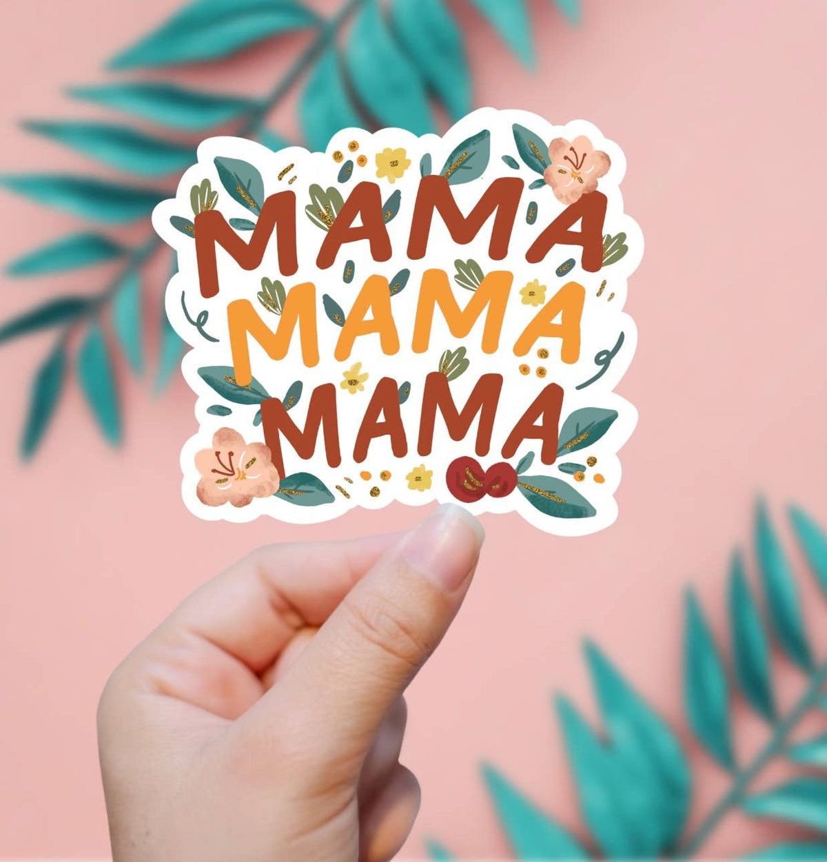 EnchantingSunshine Mama sticker featuring a colorful, decorative design perfect for personalizing notebooks and accessories.