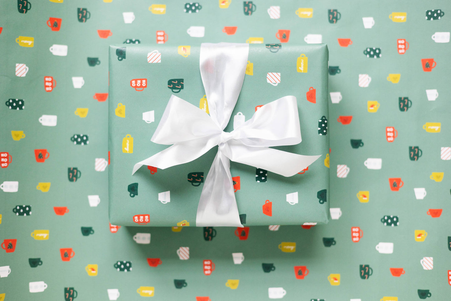 Holiday Coffee Mugs Wrapping Paper Roll - Storm and Sky Shoppe - Joy Paper Co.