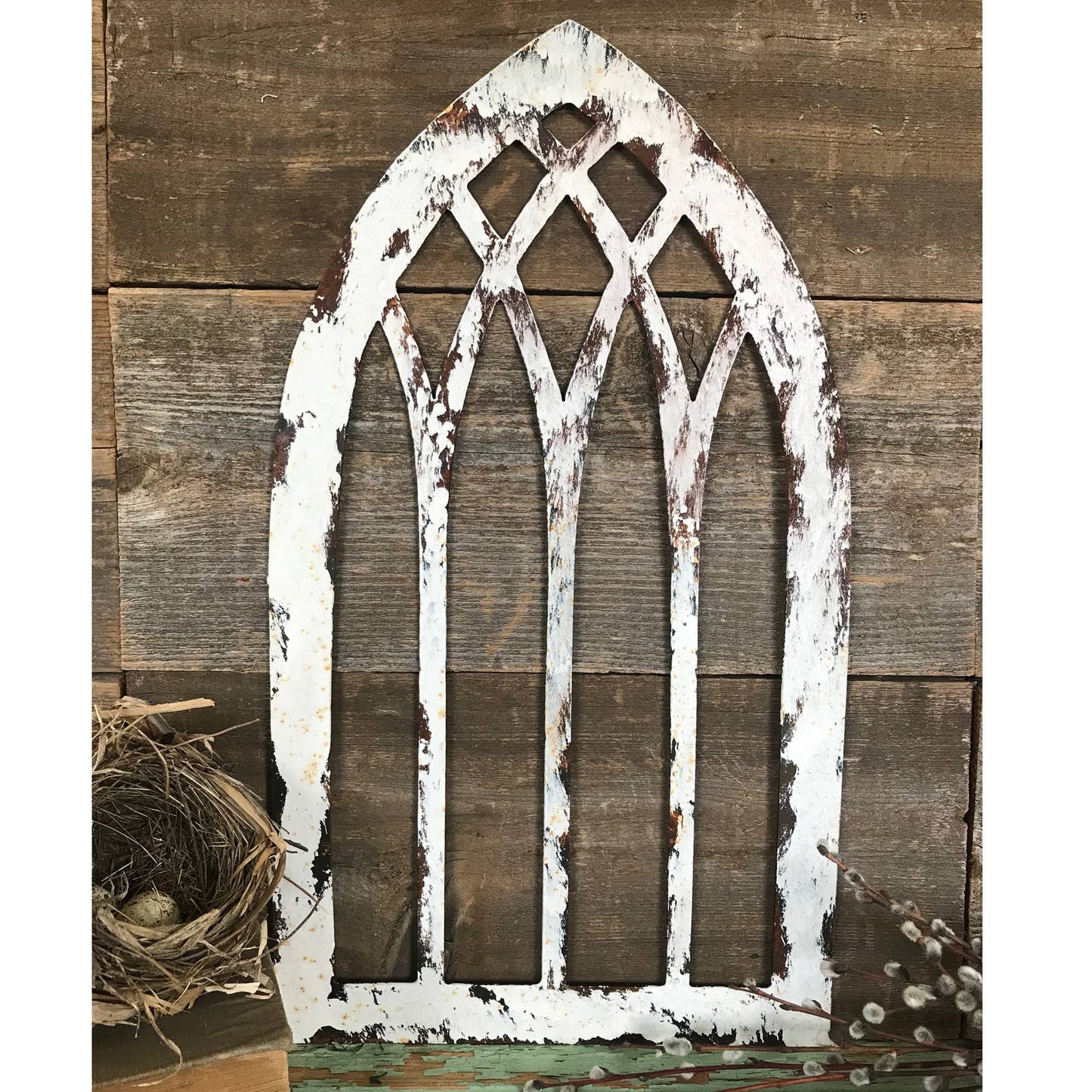 Vertical Farmhouse Cathedral Window - Storm And Sky