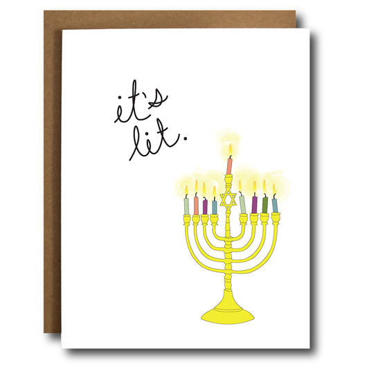 Hanukkah Card It’s Lit Menorah - Storm And Sky