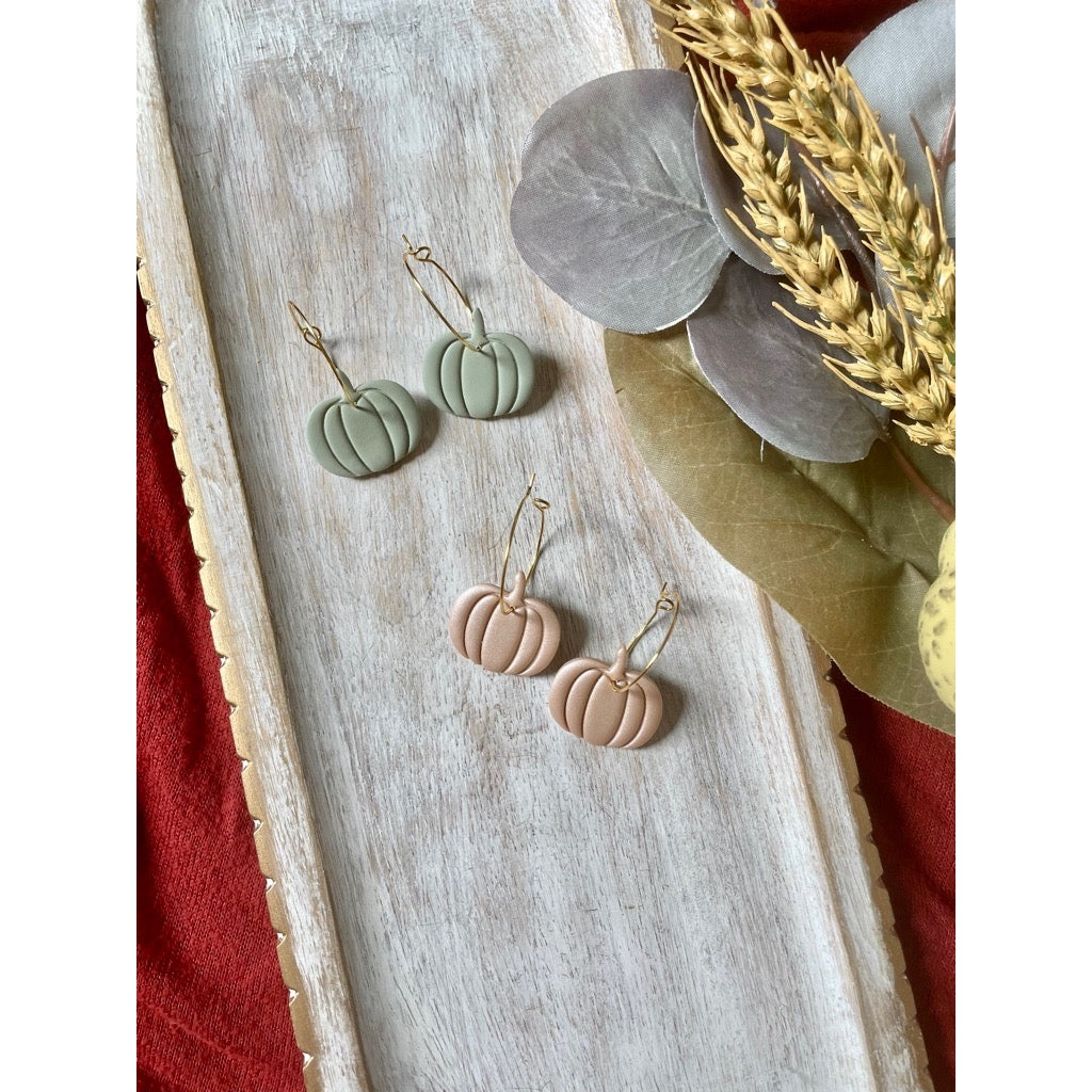 Pumpkin Clay Hoop Earrings - Storm and Sky Shoppe