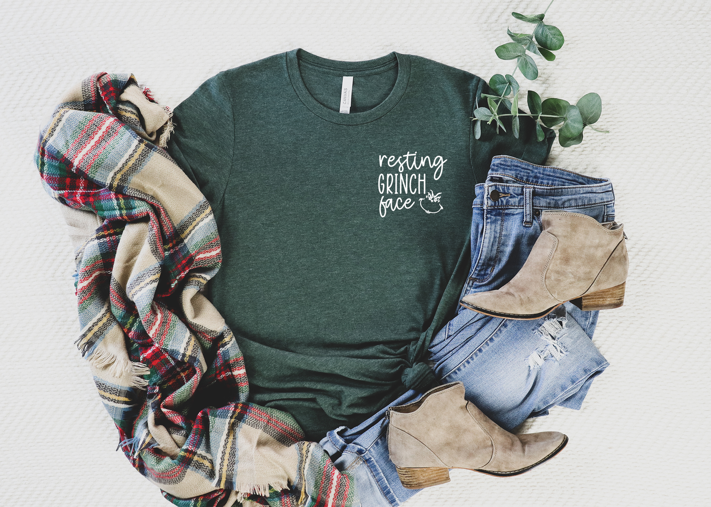 Resting Grinch Face T-Shirt: XS - Storm and Sky Shoppe - SunshineSoulMD