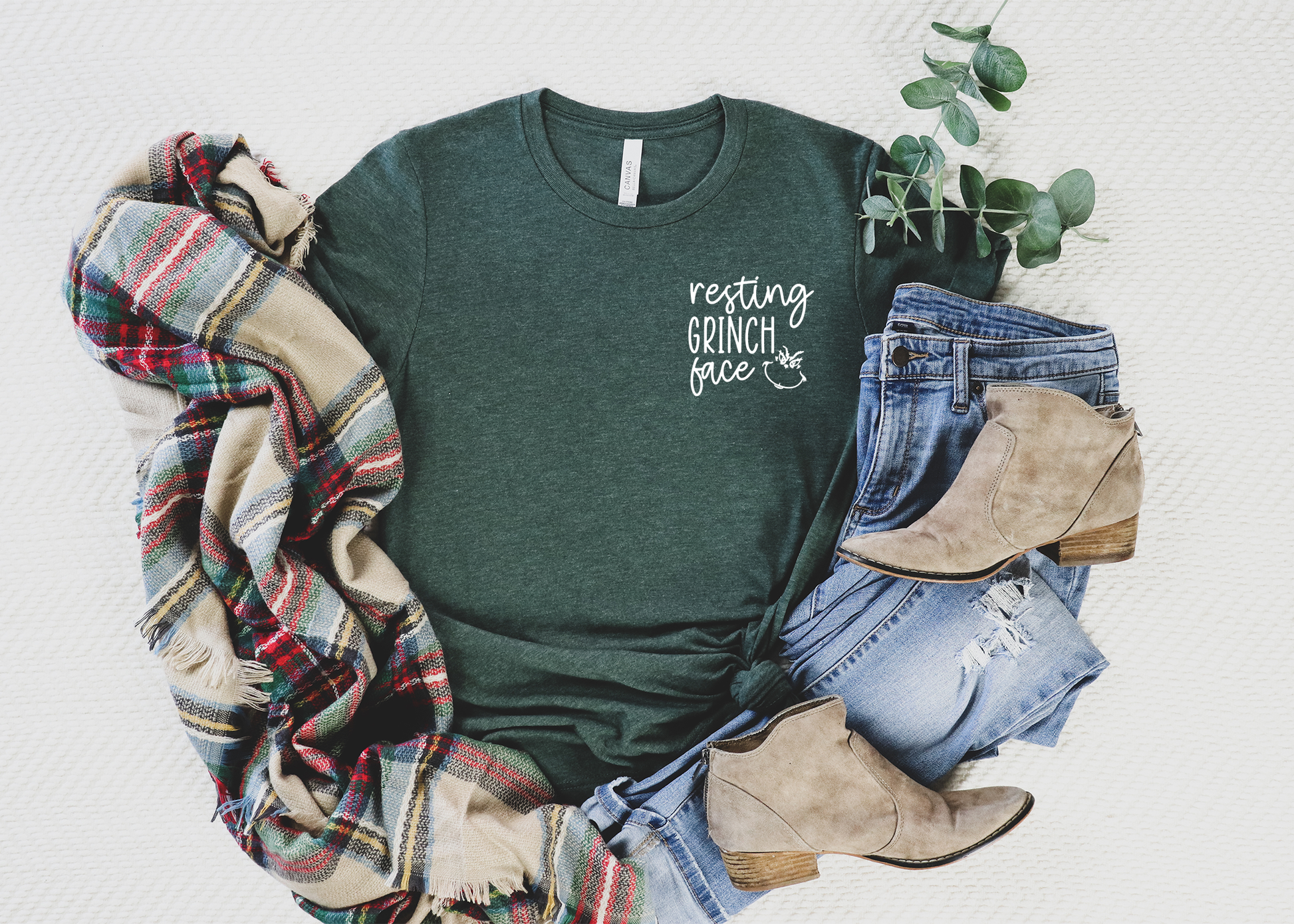 Resting Grinch Face T-Shirt: XS - Storm and Sky Shoppe - SunshineSoulMD