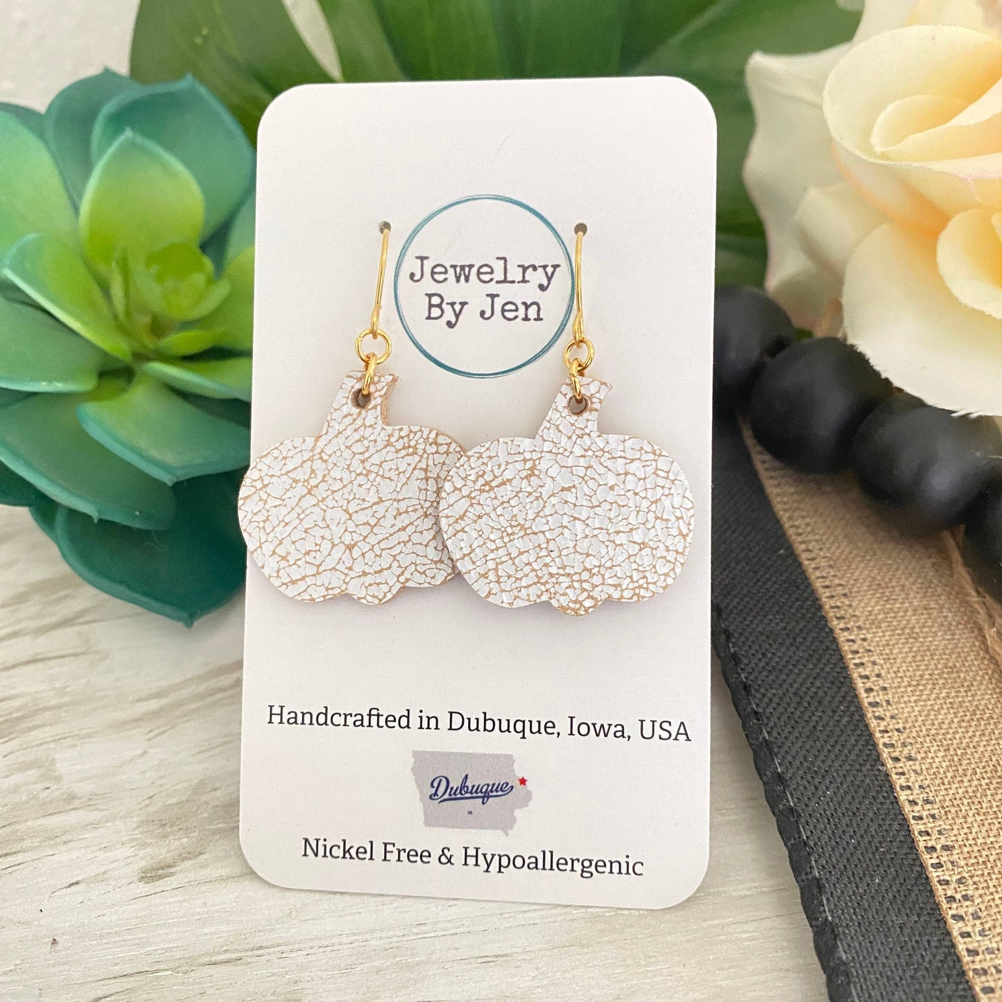 Small Pumpkin: Weathered White - Storm and Sky Shoppe - Jewelry By Jen