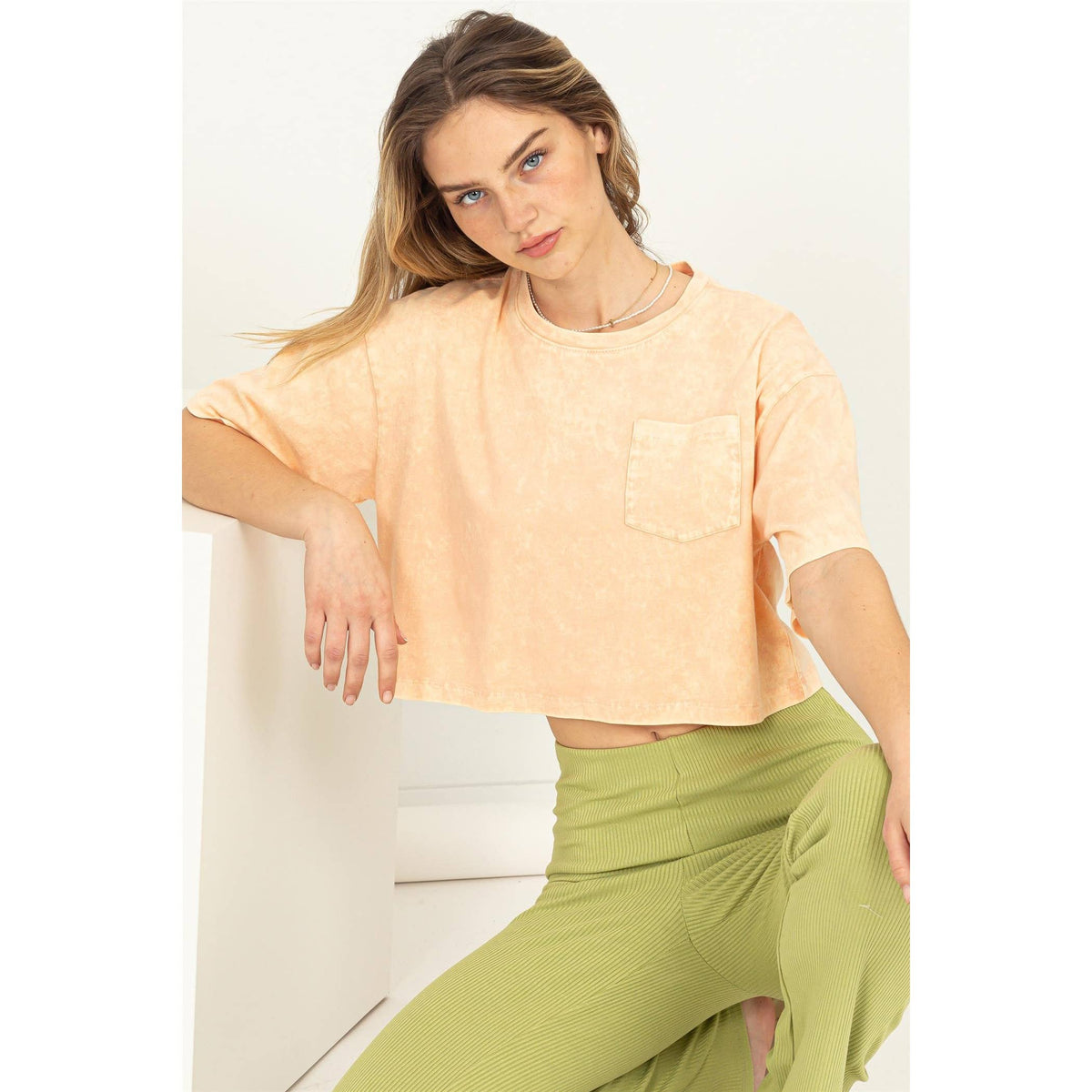 HYFVE Casual Days Cropped T-Shirt in soft fabric, featuring a relaxed fit and short sleeves, perfect for casual wear