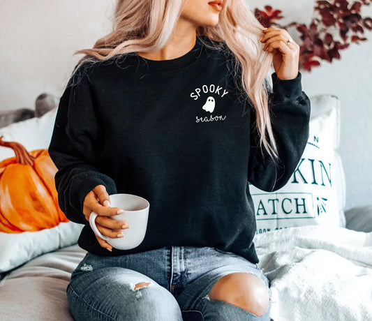 Spooky Season Sweatshirt, Jerzees Ghost Sweatshirt - Storm and Sky Shoppe - Tomorrowland Threads