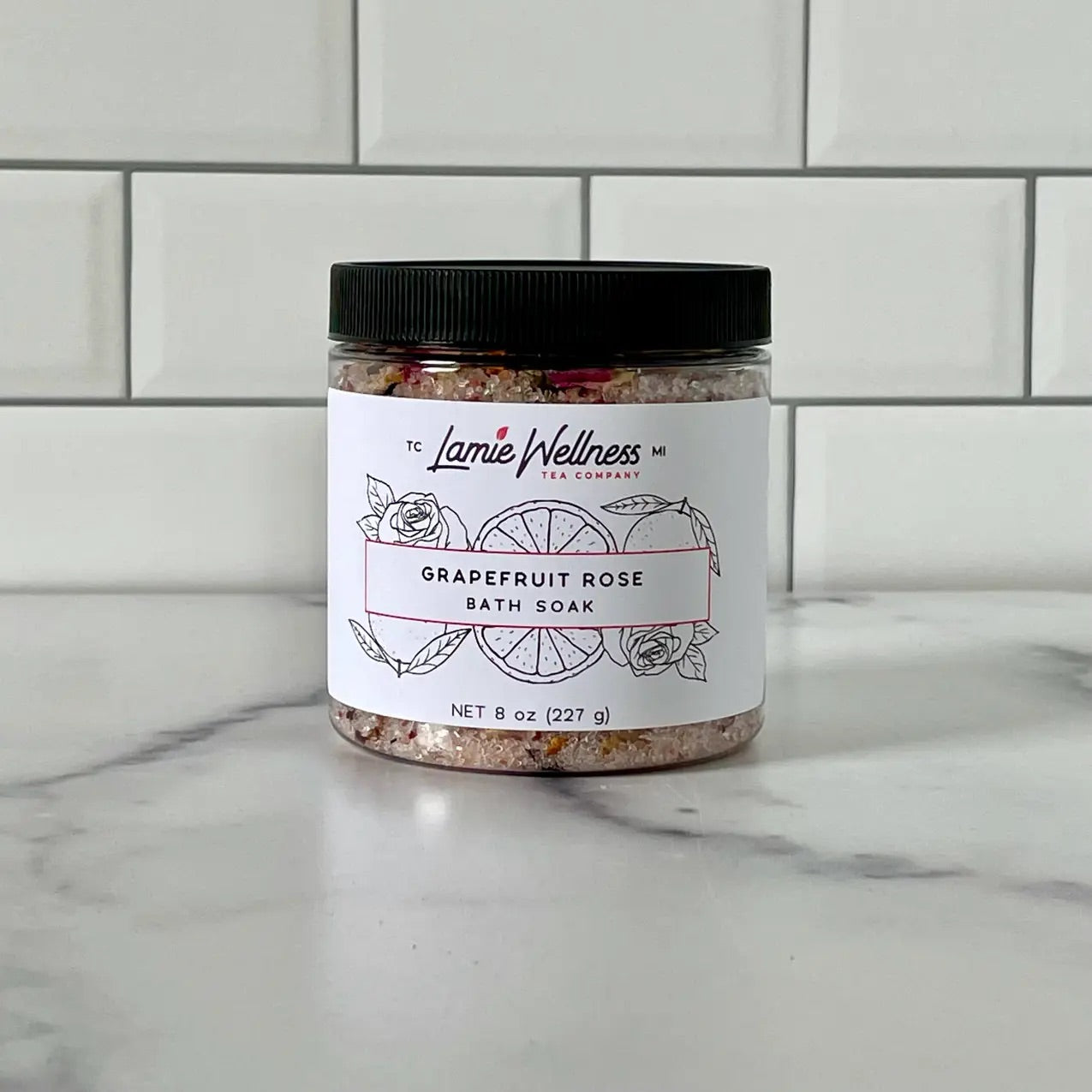 Grapefruit Rose Bath Soak with Pink Himalayan Salt - Storm And Sky