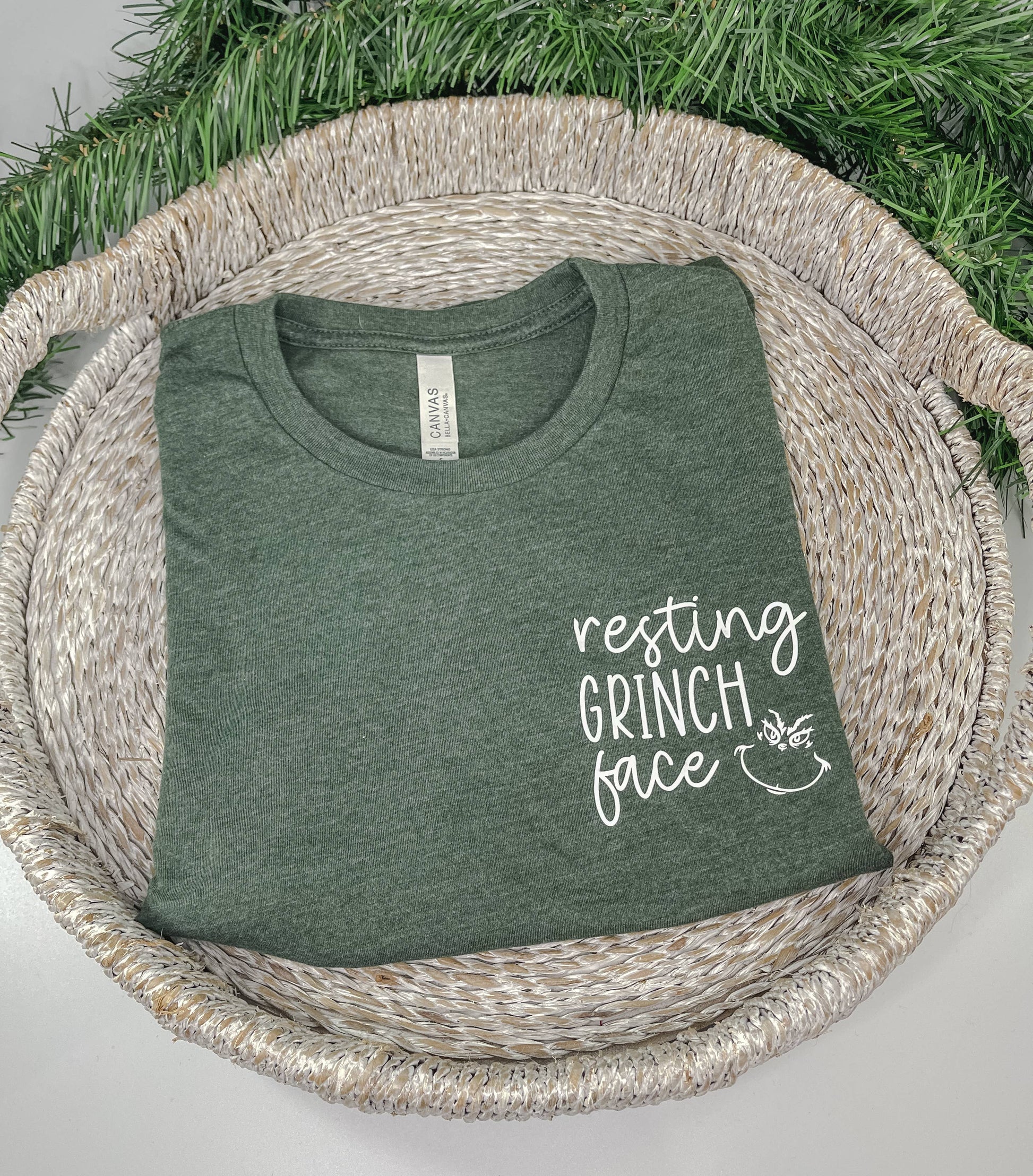 Resting Grinch Face T-Shirt: XS - Storm and Sky Shoppe - SunshineSoulMD
