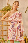 Printed One Shoulder Dress