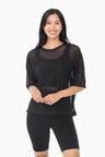 Boxy Sheer Mesh Layering Tee