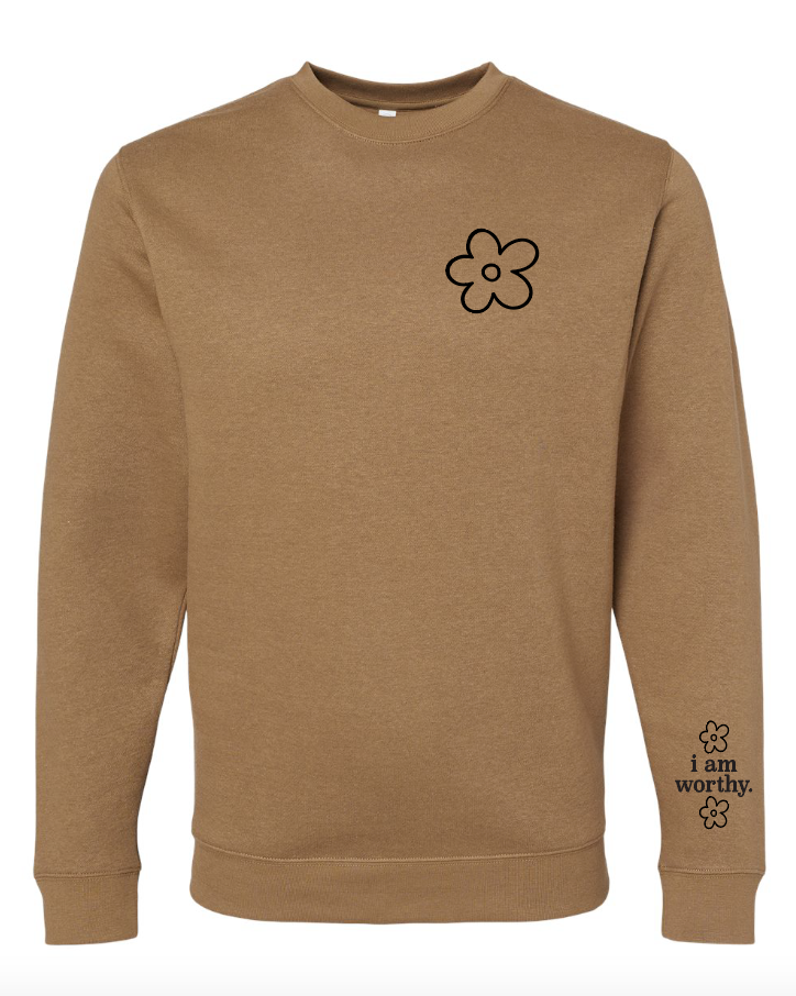 Affirmations Pullover - Neutral: 2XLarge / Smiley Face / I am worthy - Storm and Sky Shoppe - Saved by Grace Co.