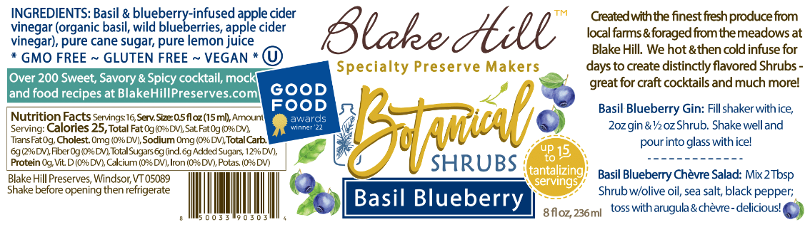 Basil & Blueberry Shrub (8oz) - Storm and Sky Shoppe