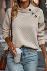 Quilted Buttoned Pullover