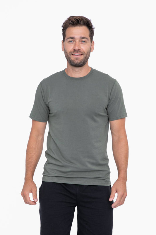 Pima Cotton Blend Short Sleeve Tee: S:M:L:XL (1:2:2:1) / DARK SAGE - Storm and Sky Shoppe