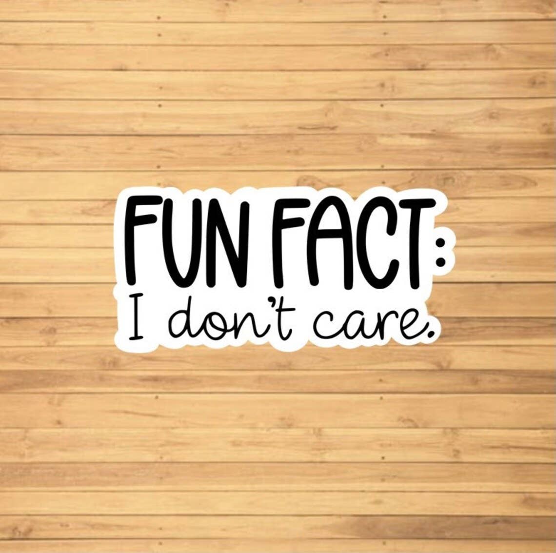 Fun Fact: I Don't Care Sticker - Storm and Sky Shoppe